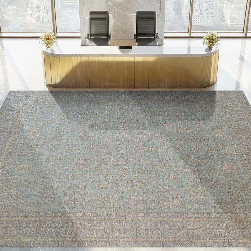 Wool Oriental Area Rug in Gray, Rectangle 2' x 3'