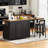 74.8" Kitchen Island With Extendable Table, 3 Drawers, Power Outlet & Wheels, Storage Cart With Spice Rack-324386823