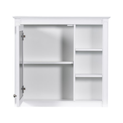 Armoire à pharmacie 30 po x 28 po, armoire de rangement murale pour salle de bain, armoire murale moderne avec miroir, armoire à pharmacie, armoire à miroir avec 3 tablettes ouvertes (meuble-lavabo non inclus)