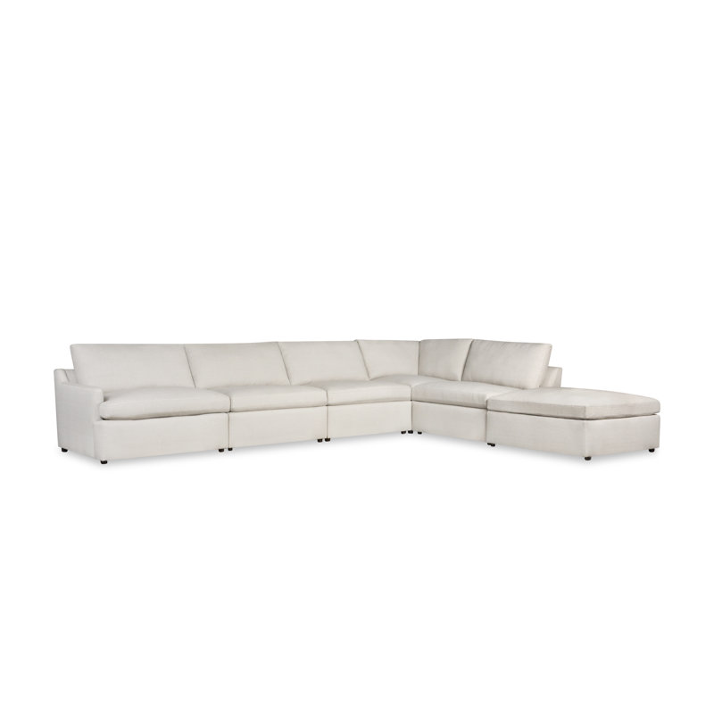 Canapé modulaire rembourré 6 pièces Essex, Orienté à droite, Polyester grenat Mila