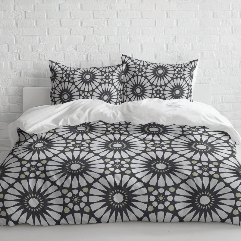 Sylvia 3- Piece Decorative Lightweight Comforter Set, Charcoal, King Comforter + 2 King Pillowcases