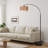74.5" Rattan Arced Floor Lamp with Foot Switch