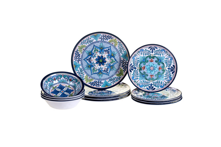 Dicarlo Heavy Weight 12 Piece Melamine Dinnerware Set, Service for 4