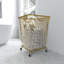 Metal Deep Set Metal Mesh Laundry Basket Storage Cart with Wheels and Handles-62972723-62972726