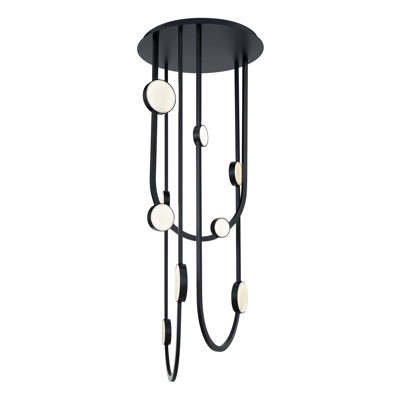 Tableau Dimmable LED Semi-Flush Mount Light With Tiffany Art Glass Shades And Built In Color Temperature Switch (2700K/3000K/3500K/4000K)