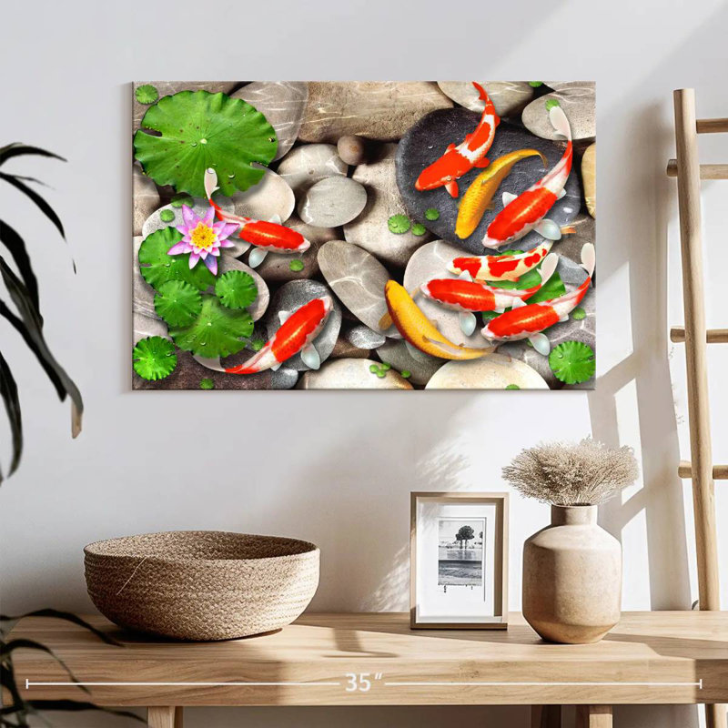 Pond With Koi, 16" H x 24" W