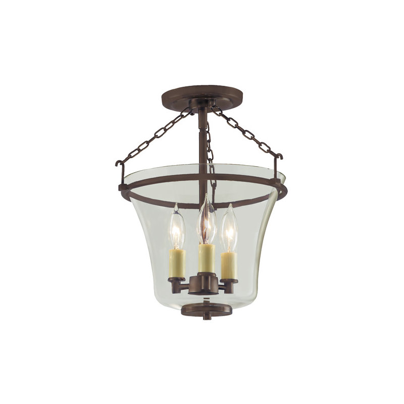 Katy Glass Semi Flush Mount, Oil Rubbed Bronze