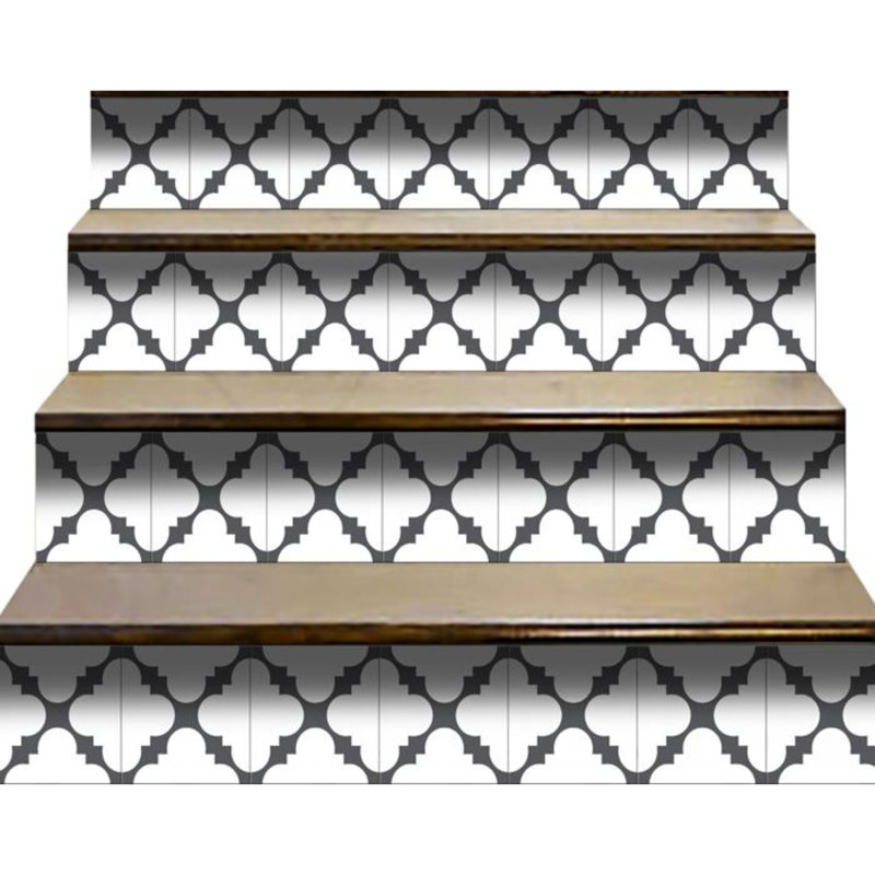 Carreau de mosaïque auto-adhésif en vinyle 6 po x 6 po, Gris foncé / blanc
