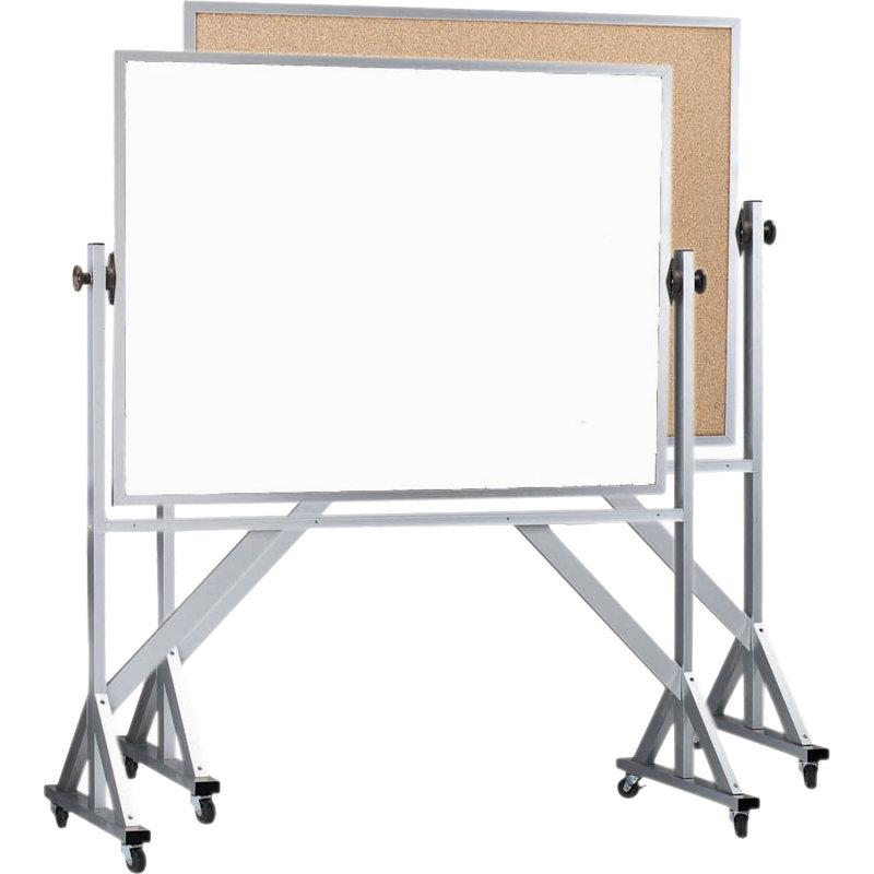 Tableau blanc sur pied réversible, H 3 pi x L 4 pi