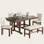 Ensemble de salle à manger 6 pièces en bois extensible 78 po avec 4 chaises rembourrées et rallonge amovible