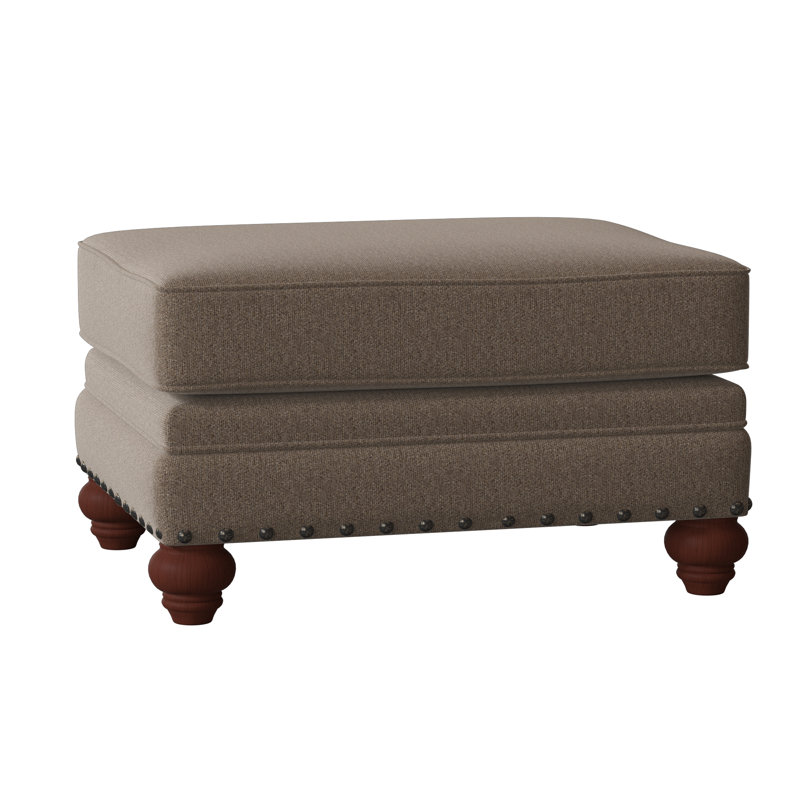 Spratt Ottoman, Dark Brass, Beachbum 21 Gray Stripe, Manhattan