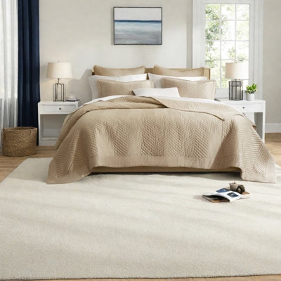 Ensemble de courtepointe moderne en coton respirant pour grand lit