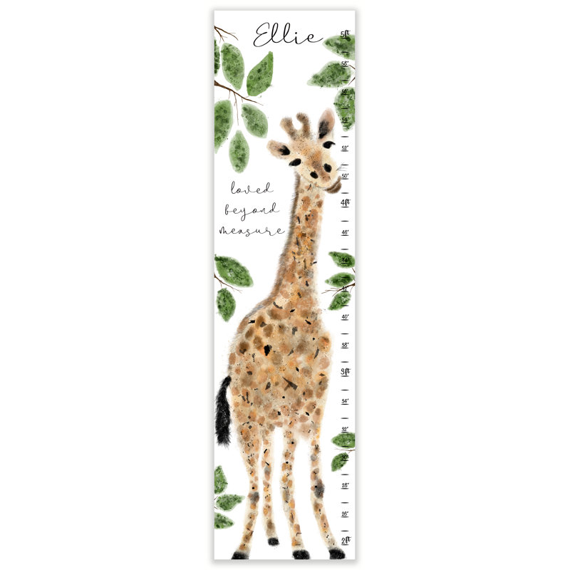 Tableau de croissance personnalisé aquarelle girafe, Oui