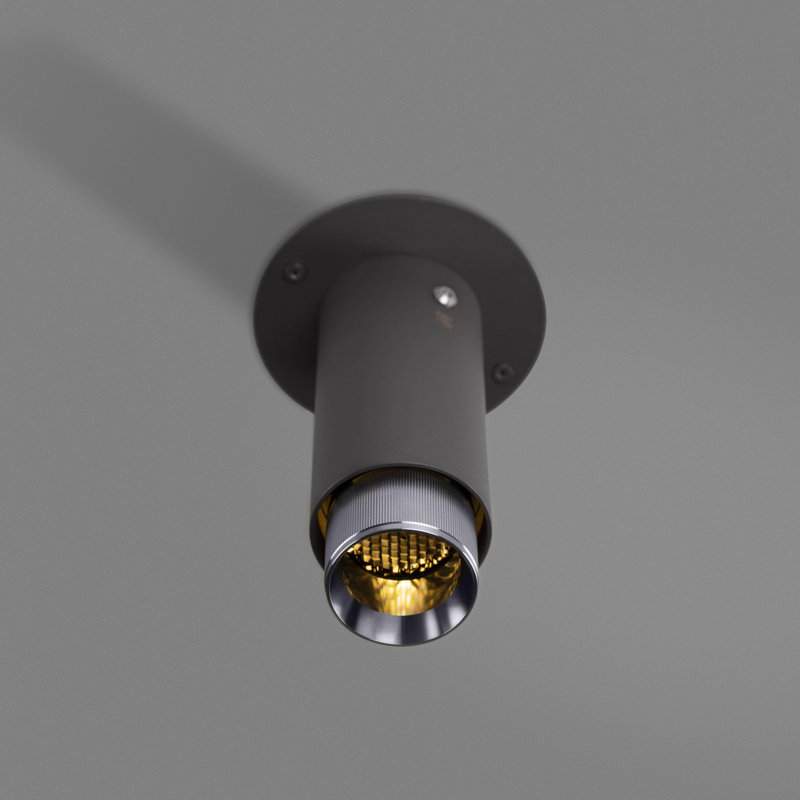 1 - Light Flush Mount, Steel, Graphite