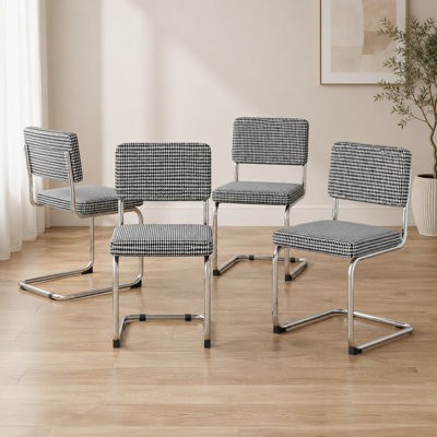 Stainless Steel Side Chair in Black
