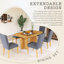 Ensemble de table de salle à manger extensible en bois pour 6 personnes Farmhouse-2135912437