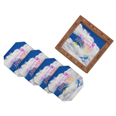 Wood 4 Piece Coaster Set