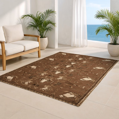 Tapis d'intérieur et d'extérieur brun français