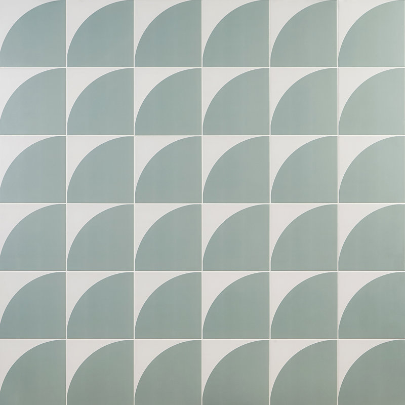 Stacy Garcia Victoria 8" x 8" Porcelain Encaustic Patterned Look Wall & Floor Tile, Green, 8" W x 8" L