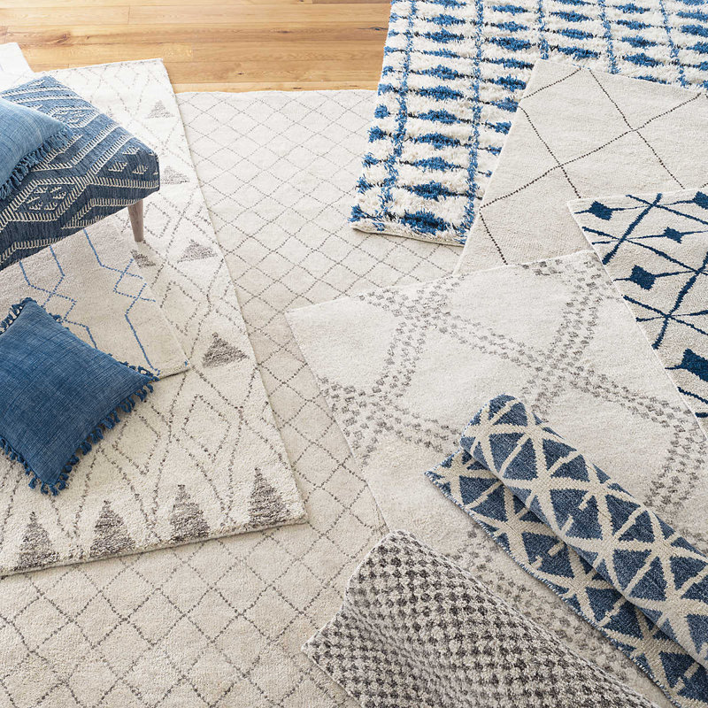 Noma Indigo Handwoven Wool Rug, Rectangle 8'6" x 11'6"