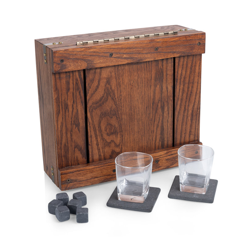 Whiskey Box Gift Set - Set of 2 Whiskey Glasses Whiskey Stones
