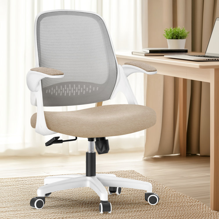 Nahjee Space-Saving Ergonomic Home Office Task Chair with Filp-Up Armrests