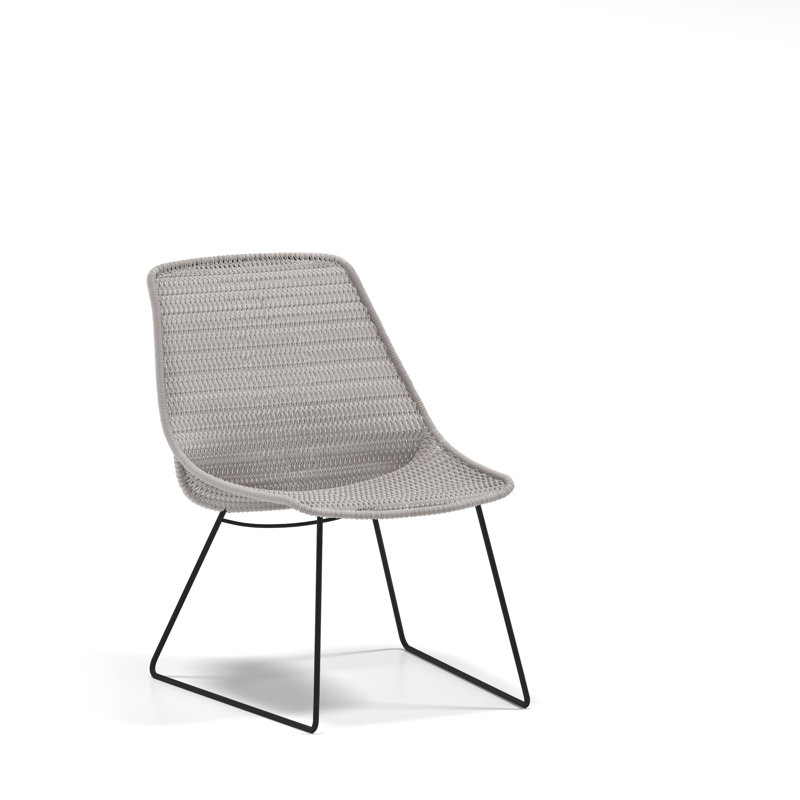 Casper Armless Chat Chair, Black/Greige