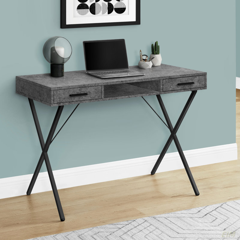 Bureau d'ordinateur, bureau personnel, ordinateur portable, installation à gauche, à droite, tiroirs de rangement, L 42 po, travail, contemporain, moderne