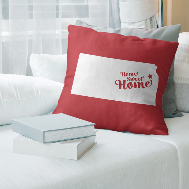 Coussin décoratif home, Topeka, 18 po x 18 po, Rouge