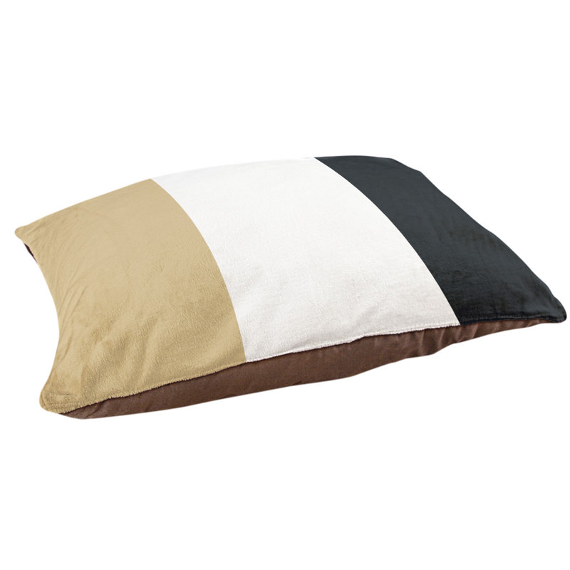 Coussin Detroit, Petit (l 28 po x P 18 po x H 6 po), Gold/White/Black