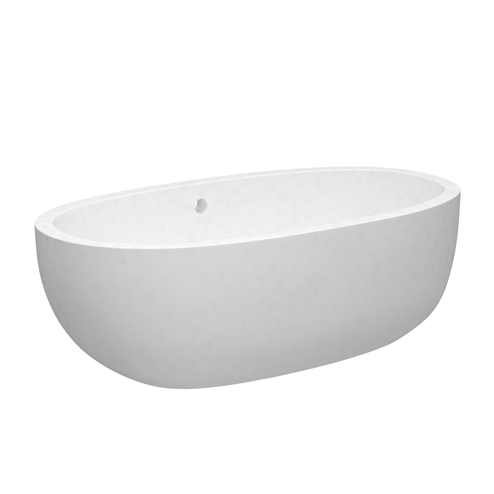 Avalon NativeStone Concrete Freestanding Oval Soaking Bathtub, Pearl, 22" H x 36" W x 66" L