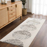 Tapis beige en polyester tissé à la machine Jaileah
