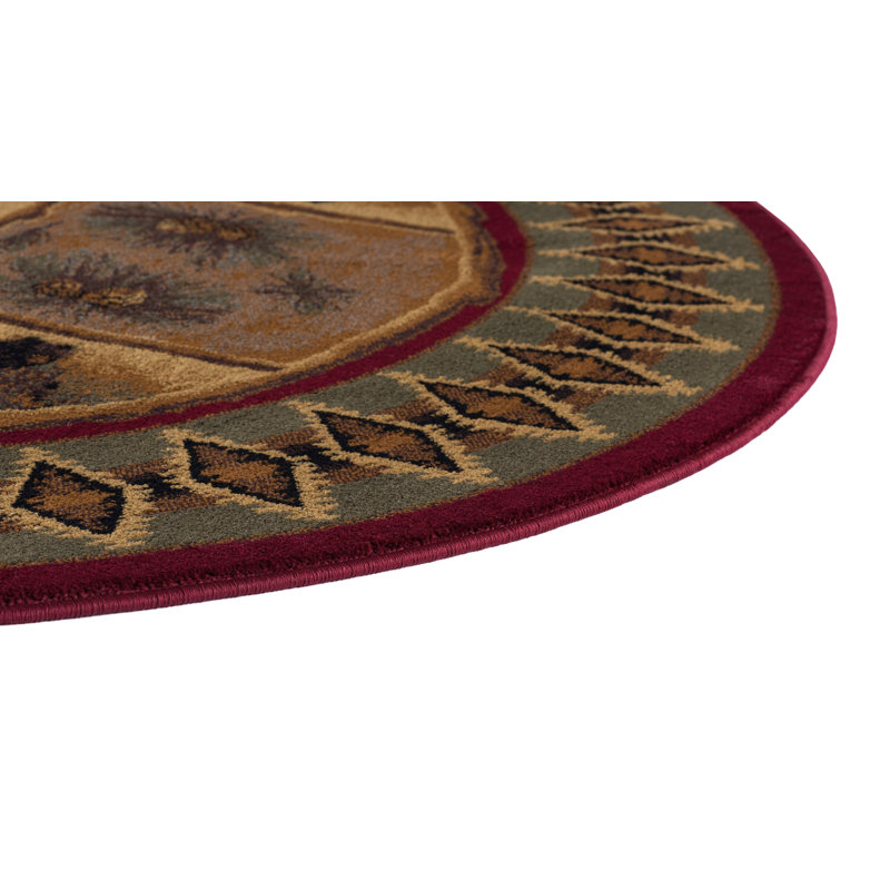 Tapis rouge Alers, Rond 7 pi 10 po