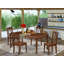 Cet ensemble de salle à manger moderne 5 pièces comprend une table rectangulaire en bois avec un papillon et 4 chaises de salle à manger en acajou-454081000-468735522-504888705