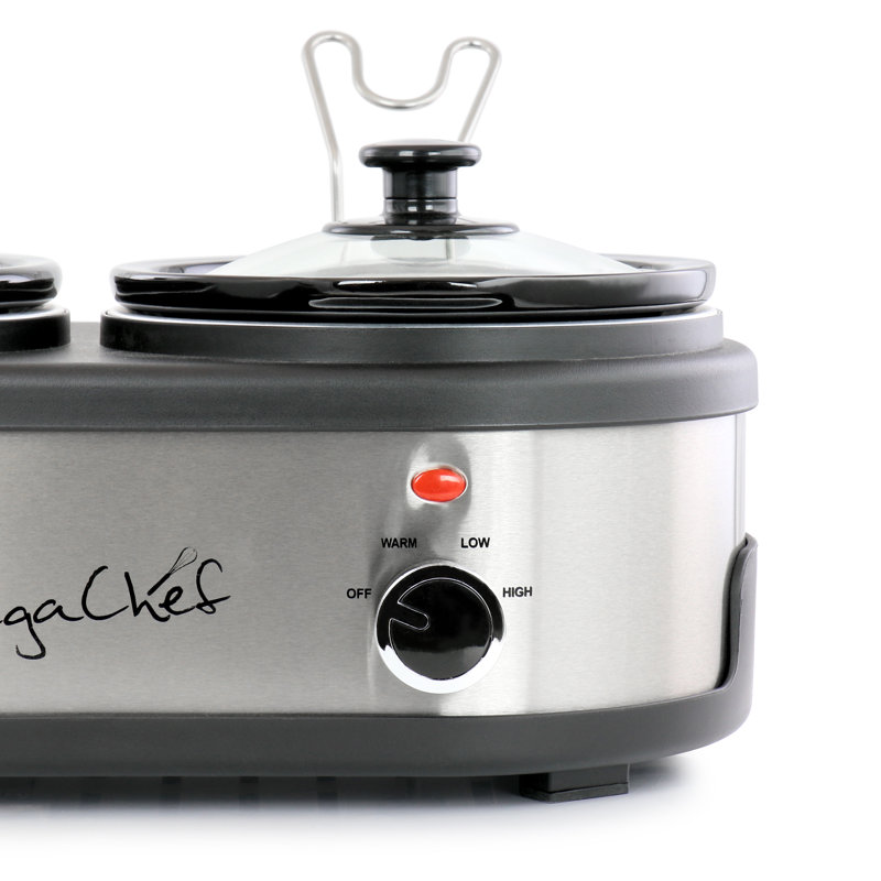 Dual 1.5 Liter Stainless Steel Crock Buffet Slow Cooker