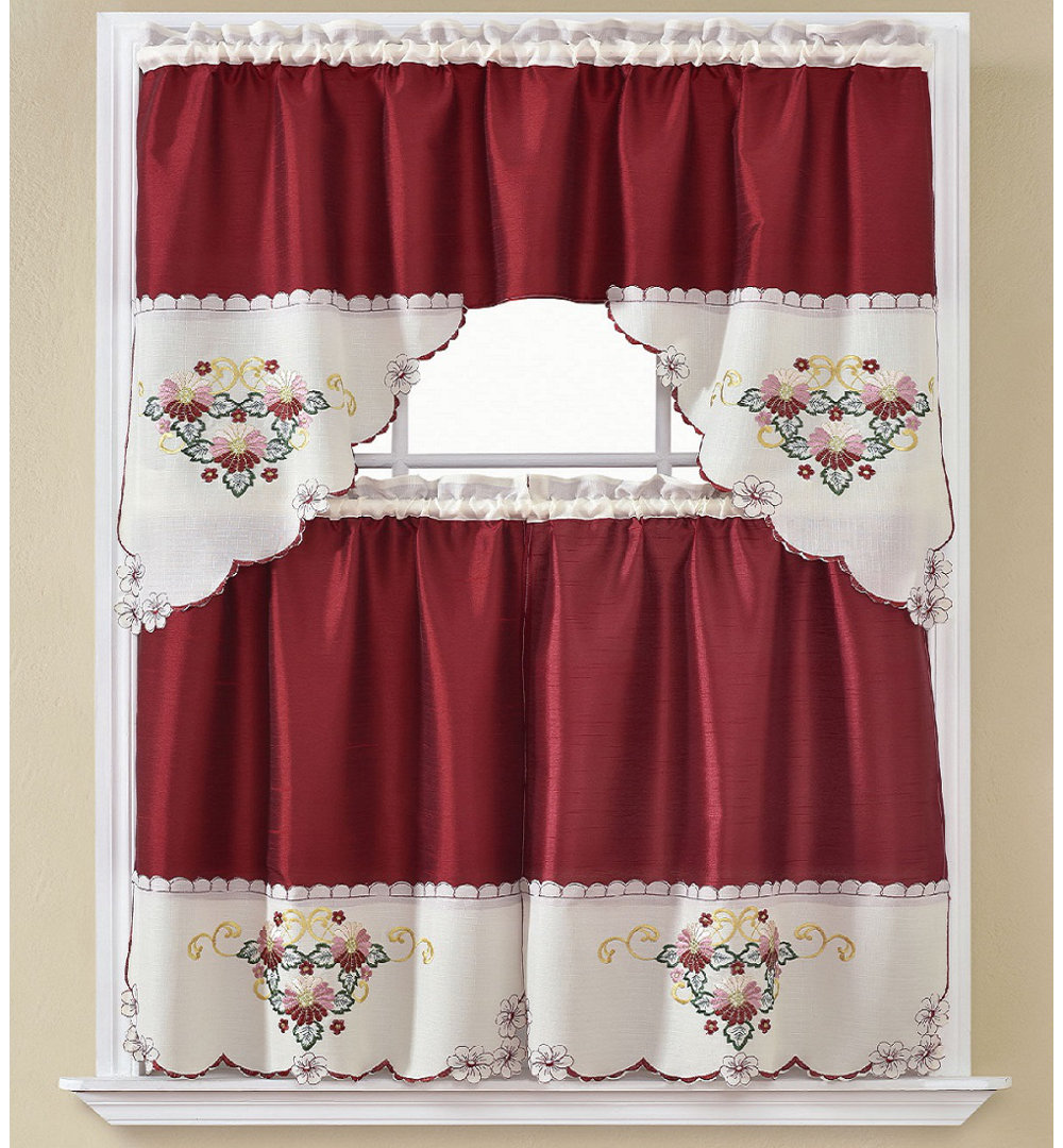 Caudill Floral Swag 60'' W Kitchen Curtain in August Grove®