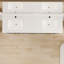 Meuble-lavabo double l 60 po x P 18 po Ilsa avec comptoir en quartz de Carrare blanc et lavabos en porcelaine encastrable-110474325