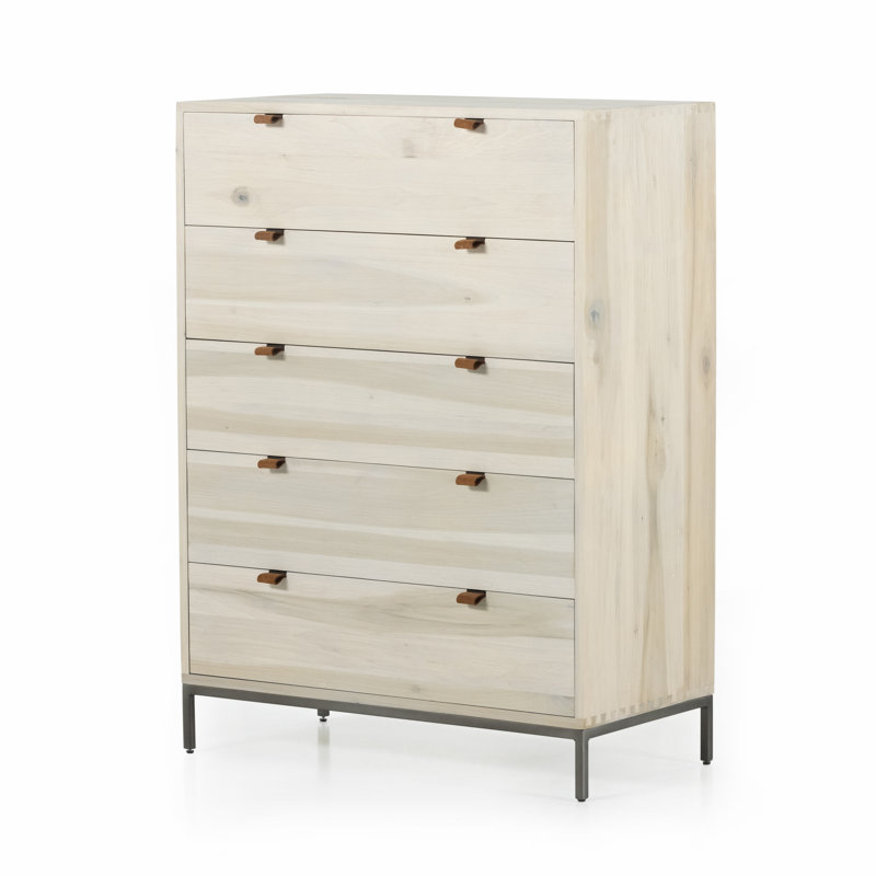 Commode 5 tiroirs Loki, Peuplier colombe