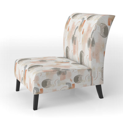 Modern Accent Chair - Gentle Marks Grey Slipper Chair