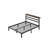 Queen Metal Platform Bed with Storage Headboard, Charging Station, LED Light, Easy Assembly, Black-1904523165-1904523162