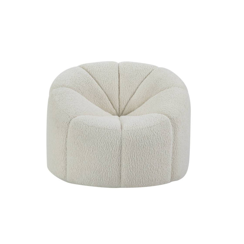 Fauteuil en sherpa blanc Osmash avec pivot