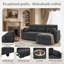 Canapé-lit modulaire convertible en tissu avec méridienne 82,5 po-1814086912-1814086913