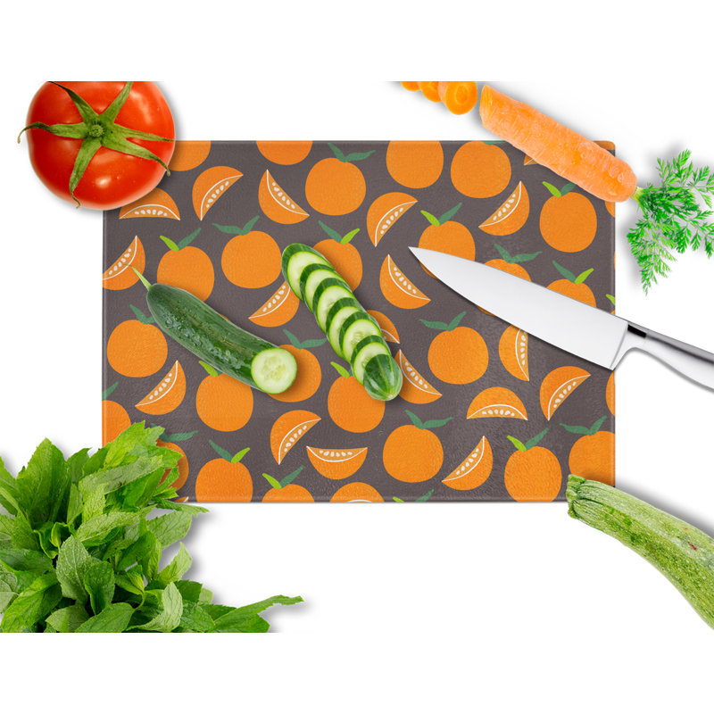 Caroline's Treasures Glass Oranges Cutting Board