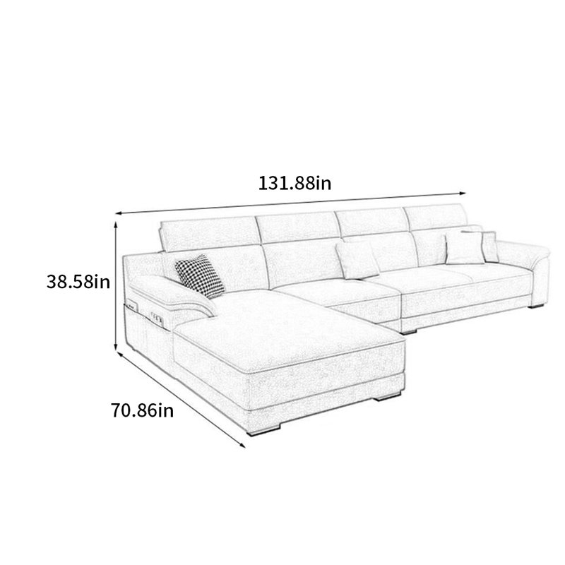 Canapé simple américain moderne, H 38,58 po x l 131,88 po x P 70,86 po