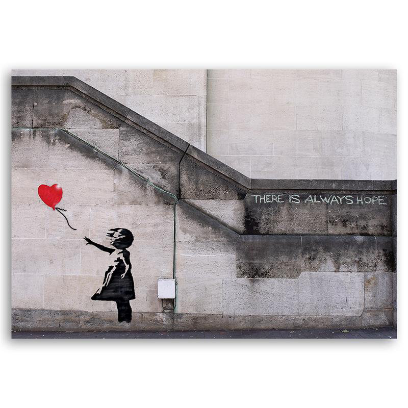 Leinwandbild Girl with Balloon Heart von Banksy