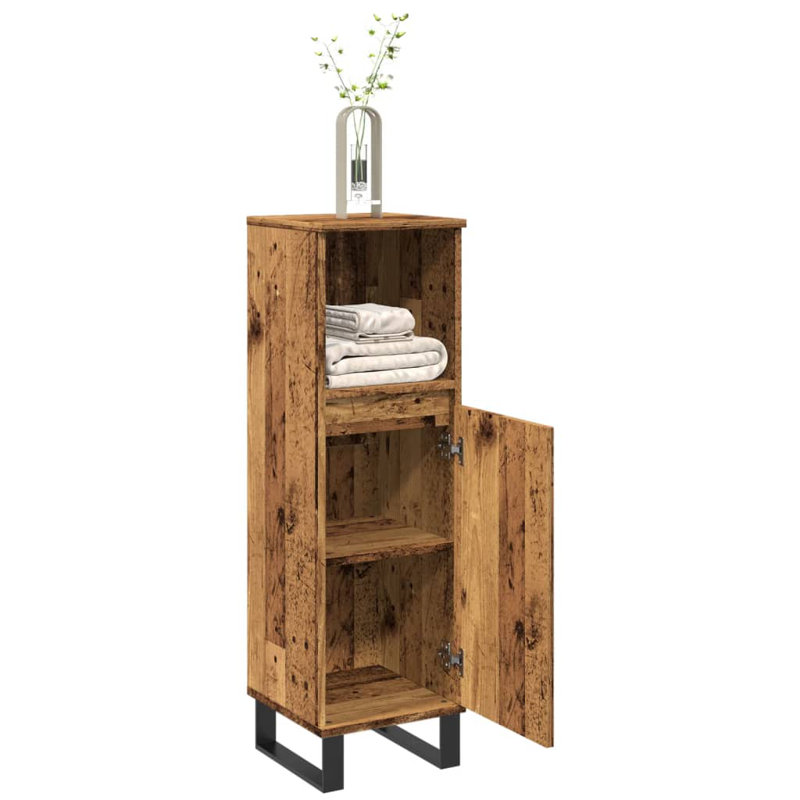 Makisha Floor Mounted Linen Cabinet, Brown