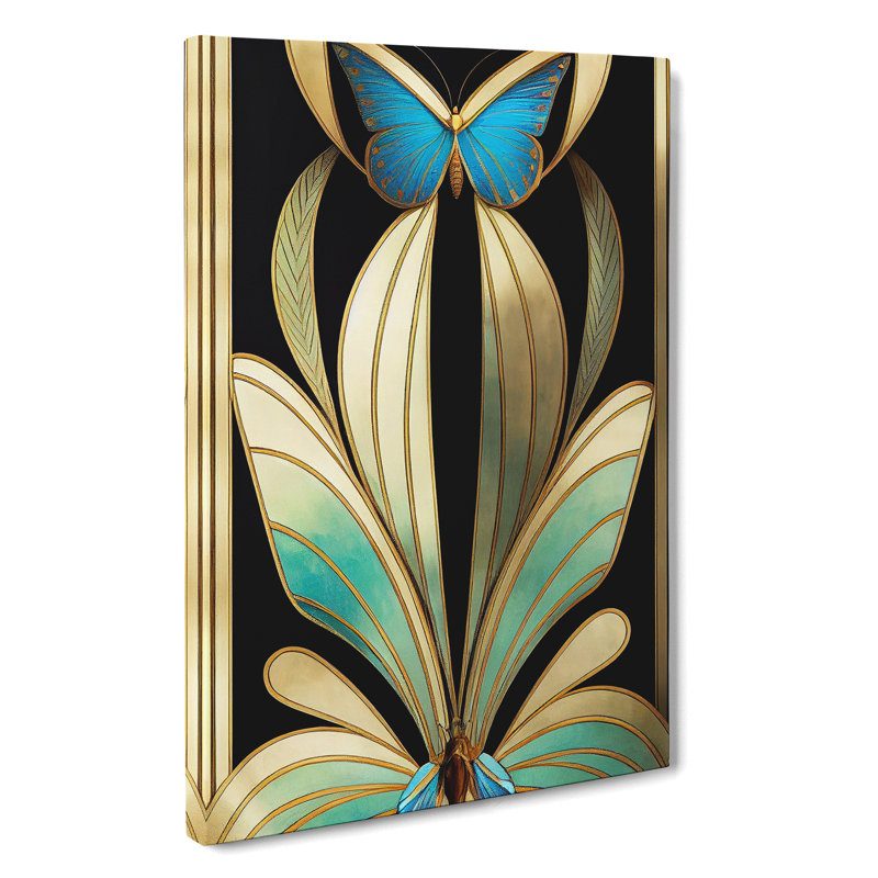 Art Nouveau Butterfly - Wrapped Canvas Print, 50cm H x 35cm W x 3cm D