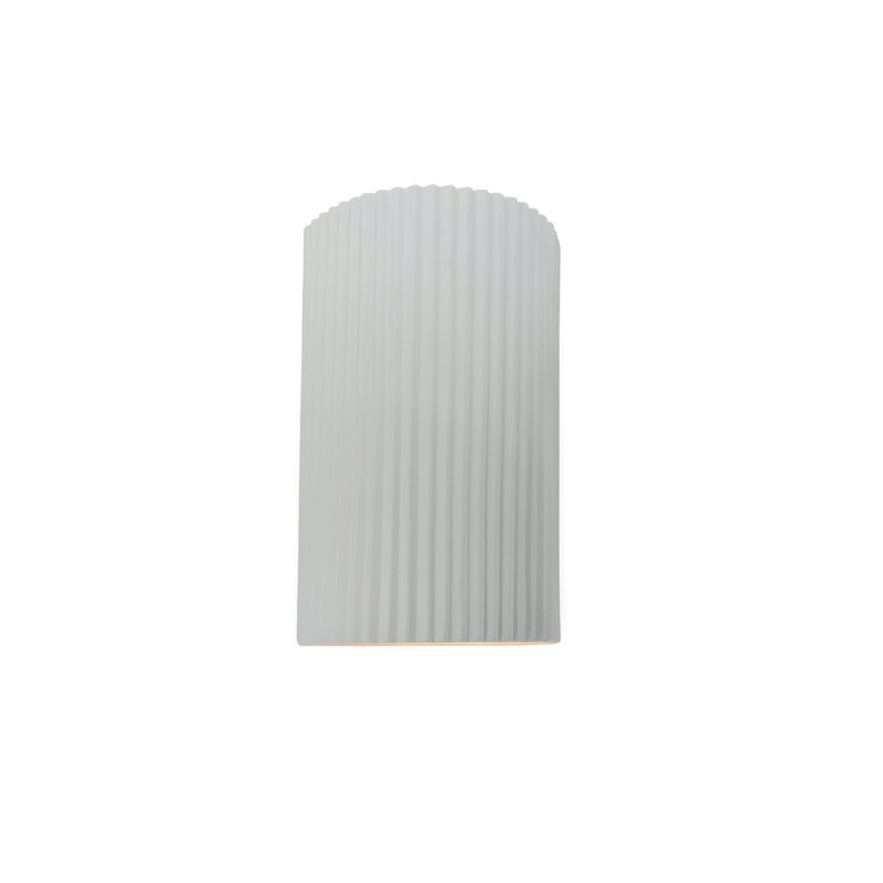 Beda Ceramic LED Wall Light, 9.5" H x 5.75" W x 4" D, Gloss White
