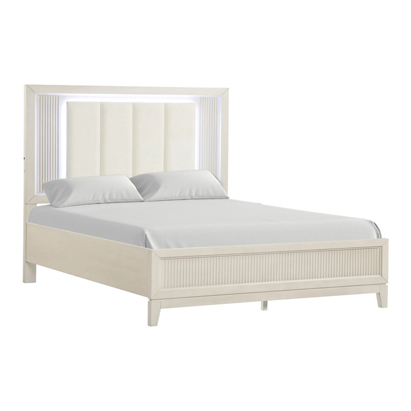 Queen Bed, Antique White, Queen