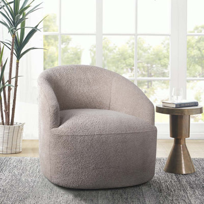 Fauteuil demi-tonneau pivotant de 30 po de large Tiberiu